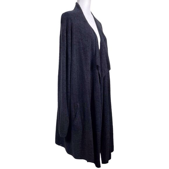 BAREFOOT DREAMS Cozychic Lite Island Wrap Cardigan Plus 1X Black #903 EUC - Picture 8 of 16